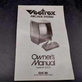 Vectrex Arcade System HP-3000 GCE 1982 Owner's Manual Safety Instructions Only