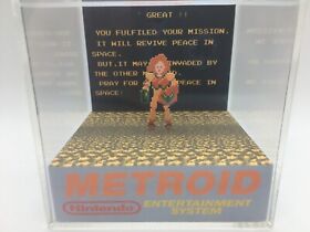 Metroid Samus Ending Title Reveal Shadow Box Diorama Cube Nintendo NES