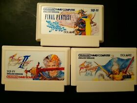 Final Fantasy 1 2 3 carts for Nintendo Famicom FC NES NTSC J English !