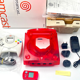 SEGA Dreamcast all red console system with GDEMU 16GB SD cards, AU, UK, Euro OK