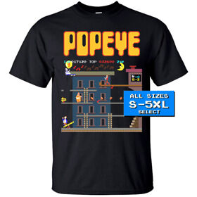 Popeye NES stage 2 screen T Shirt BLACK all sizes S-5XL 100% cotton