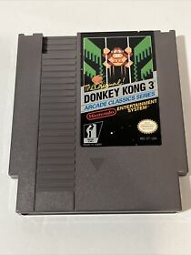 Donkey Kong 3 NES Game Cartridge Only 3 Screw Clean and Tested