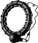 Smart Weighted Hula Hoops Hula Ring, Auto-Spinning Ball Fitness Circle - Black