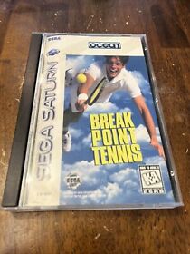 Break Point Tennis (Sega Saturn, 1996) Complete CIB Broken Case w/ Reg Card