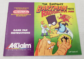 Simpsons Bartman Radioactive Man NES AUTHENTIC Manual original Nintendo bart