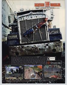 18 Wheeler American Pro Trucker Dreamcast Video Game Art 2001 Vintage Print Ad 
