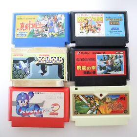 Nintendo Famicom Game lot 6 Rockman 2 , Super Xevious , Sanada Juu Yuushi other