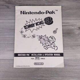 1983 Nintendo-Pak Donkey Kong 3 Installation & Operation Manual (Pre-NES Arcade)