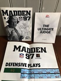 Madden 97 Football NFL - Sega Saturn - Poster Score Sheet EA Sports & Manual
