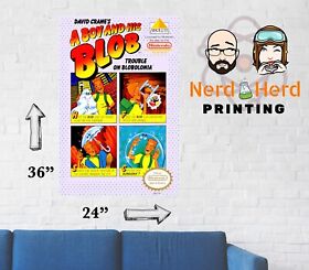 Póster artístico de caja de A Boy and his Blob NES varios tamaños