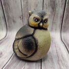 Vintage Ceramic Owl Old Fat Brown Round Devious Cute Haunted Scary Halloween 4in