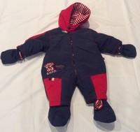 Micromotion Boys Navy Fire Truck Snowsuit 56cm 0-3m