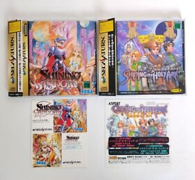 Lot 2 Sega Saturn Shining Wisdom Holy Ark Set SS Japan NTSC-J w/Spine Excellent