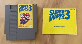 SUPER MARIO BROS. 3 Cartridge & Manual (Nintendo Entertainment System, 1990)
