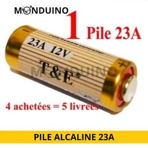 1 PILE ALCALINE 23A MN21 A23 V23GA LRV08 L1028 LR23A E23 V23A 12V  4=5