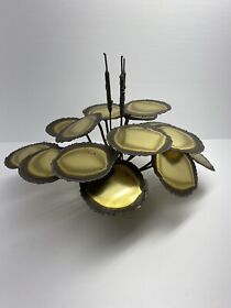 Style of Mario Jason BRUTALIST CATTAILS LILY PAD TABLE TOP MCM METAL SCULPTURE