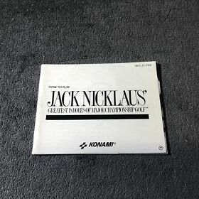 Notice Nintendo NES Jack Nicklaus' FRA Trés Bon état
