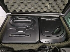 Sega CD Model 2 / Genesis 2 Console In Blockbuster Rental Case.Read Description 