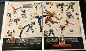 Fighters Megamix on Sega Saturn - Vintage 2-Page Gaming Print Ad / Wall Art MINT