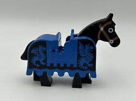 Lego Castle Black Horse w/Blue Barding and Dragon Pattern Sets 6085, 6086