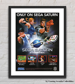 Sega Saturn Console Glossy Promo Ad Poster Unframed G4195