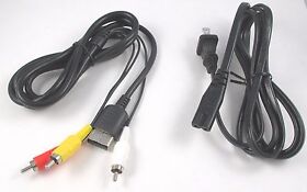 USA Sega Dreamcast Hookups Connection Cords Composite RCA AV Cable & Power Cord