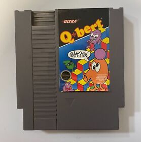 Nintendo NES Q*Bert Qbert Video Game Cartridge 1985 Authentic *CLEANED UNTESTED*