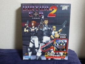 Virtua Cop 2 Gun & Game Set Light Gun Controlller *Sega Saturn* SS Japan Stunner