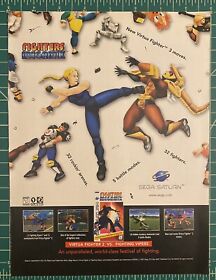 Fighters Megamix Sega Saturn 1997 Vintage Video Game Poster Ad Art Print Rare