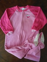  Gerber Girls 1pc Footed Fleece Pajamas, EUC, 4T, Pink w/Owl, CUTE