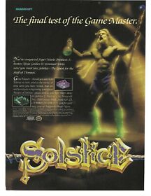 1991 Solstice Video Game Retro Print Ad Nintendo NES Game Master With Staff