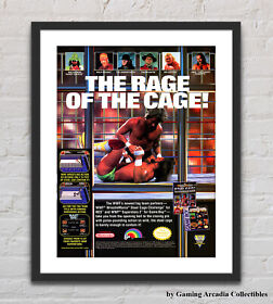WWF WrestleMania Steel Cage Challenge NES Glossy Promo Ad Poster Unframed G4585