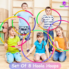 Multicolor Set Of 8 Hoola Hoops Ring For Kids Adjustable Size Exercise Play