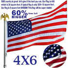 US Nylon American Flag 4x6ft Heavy Duty Extra Large Flag Stars Brass Grommets