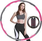 Hula Hoop pink and grey Weighted Hula Hoops 1kg for Fitness with Skipping Rope 