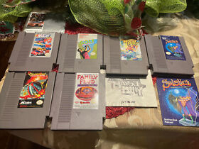 Lot of 6 NES Nintendo Games Solstice, Bayou Billy, Golf, Family Feud, Cybernoid