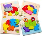 Skyfield Wooden Animal Puzzles for Toddlers, 4 Animal Patterns