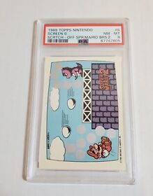 1989 TOPPS Nintendo #9 Super Mario Bros Scratch Screen 6 RC PSA 8 vtg Nes card