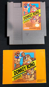 Donkey Kong Classics NES Cart and Manual (1988)