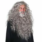Skeleteen Grey Wig and Beard - Long Gray Wizard Wig and Beard Costume