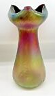 Art Nouveau Josef Rindskopf Large Pepita Vase 13”H Iridescent Art Glass