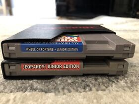 Lot 2 NES Games Nintendo Jeopardy Wheel of Fortune Both Junior Edition W Sleeves