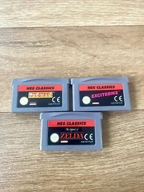 Gameboy Advance GBA NES Classic Zelda / Pac-Man / Excitebike EUR Tested