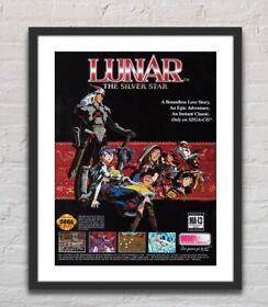 Lunar Silver Star Sega CD Glossy Promo Ad Poster Unframed G0071
