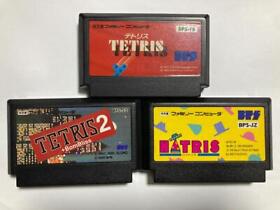 Famicom Game software lot of 3 Tetris Tetris 2 Hatris Bulk sale      