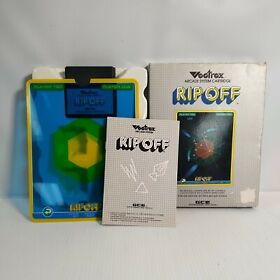 Rip Off (Vectrex) Game Complete CIB w/ Box overlay manual & cartridge - TESTED!