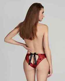 Vintage Agent Provocateur Hart Love Black Red Heart Ouvert X Small AP 1 6-8 BNWT