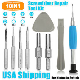 Repair Tool Kit 10-in-1 Triwing Screwdriver for Nintendo NES/Switch/Wii/Game Boy