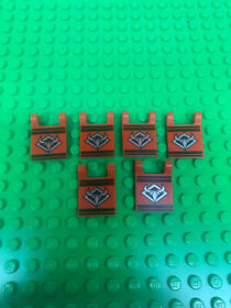 6 LEGO Classic Ninja Minifigure Bulls Head Horn Flags 6088 6045
