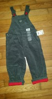 NWT OshKosh Toddler Boys' Flannel Lined Corduroy Overalls Size 18 M